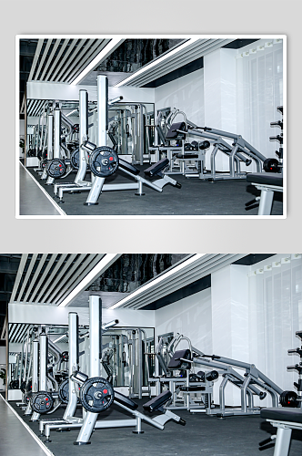 健身房锻炼器械运动器材摄影图片