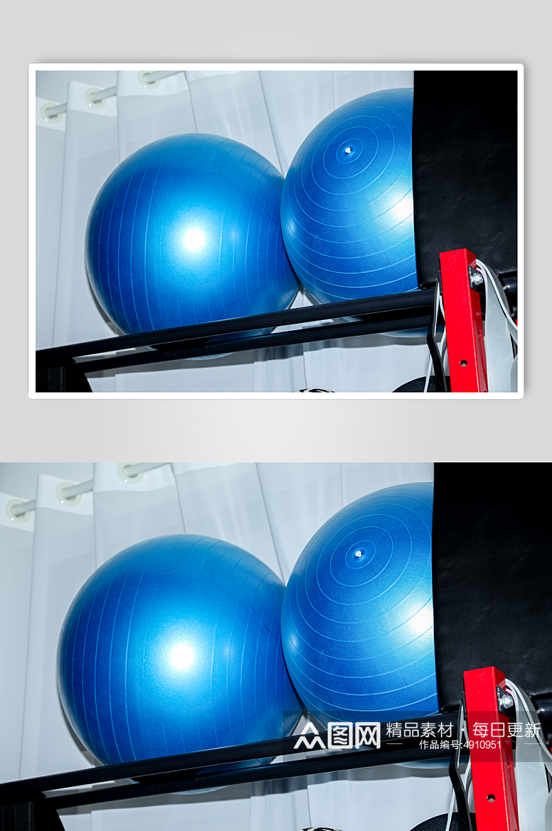 健身房瑜伽球健身球锻炼器械摄影图片素材