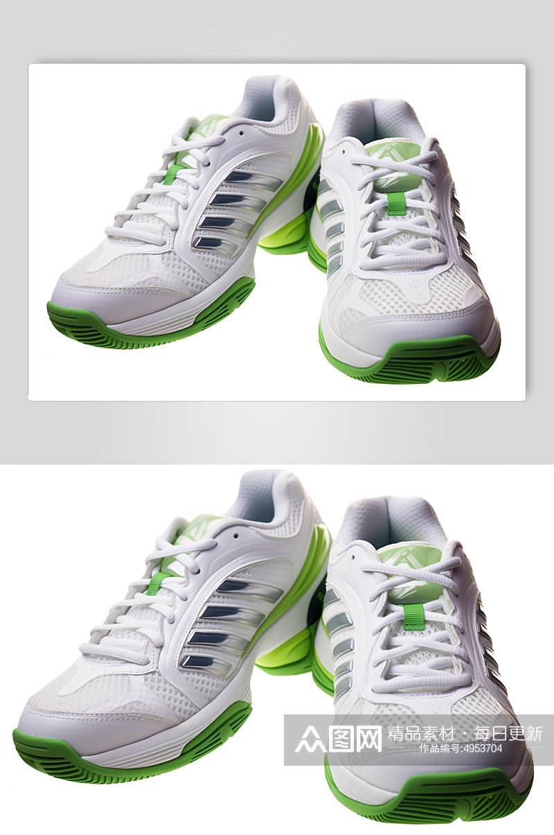 AI数字艺术白色跑步运动鞋摄影图片素材