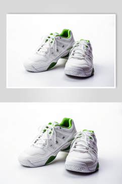 AI数字艺术白色跑步运动鞋摄影图片