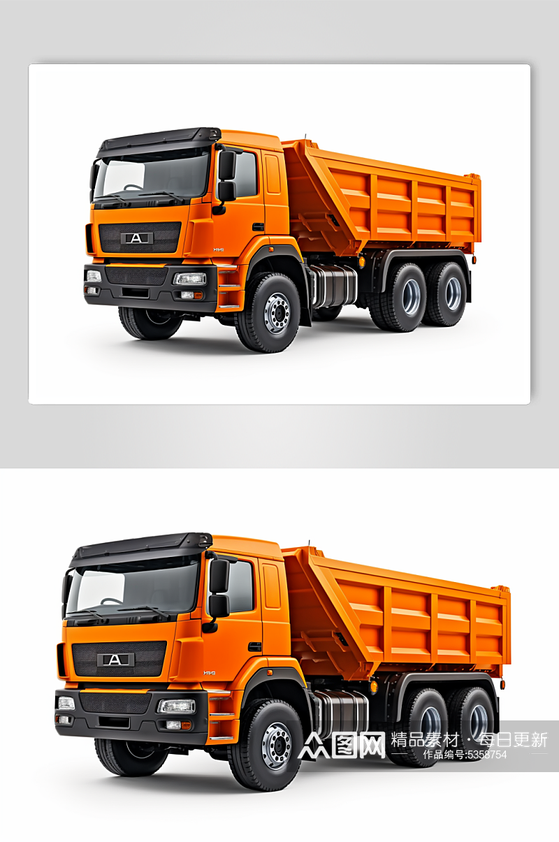 AI数字艺术工地工程车运输大货车模型素材