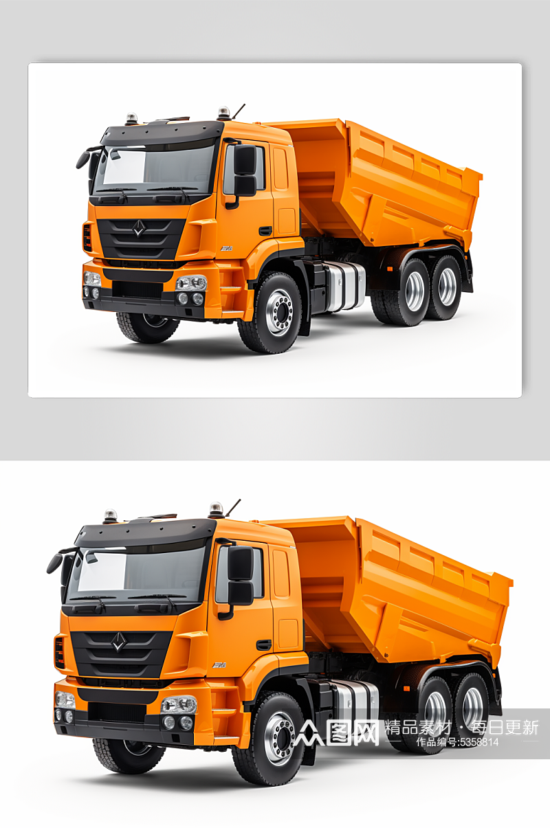 AI数字艺术工地工程车运输大货车模型素材