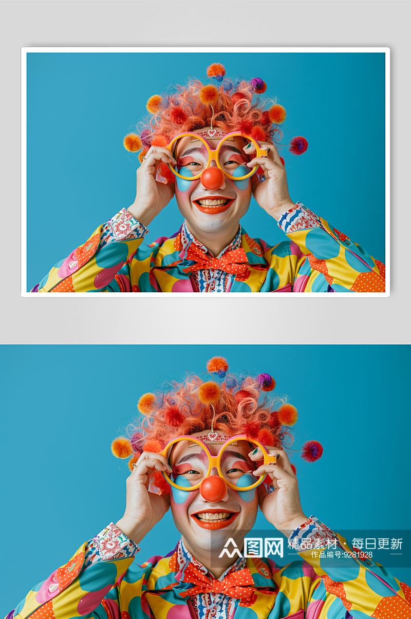 AI数字艺术愚人节小丑人物摄影图素材