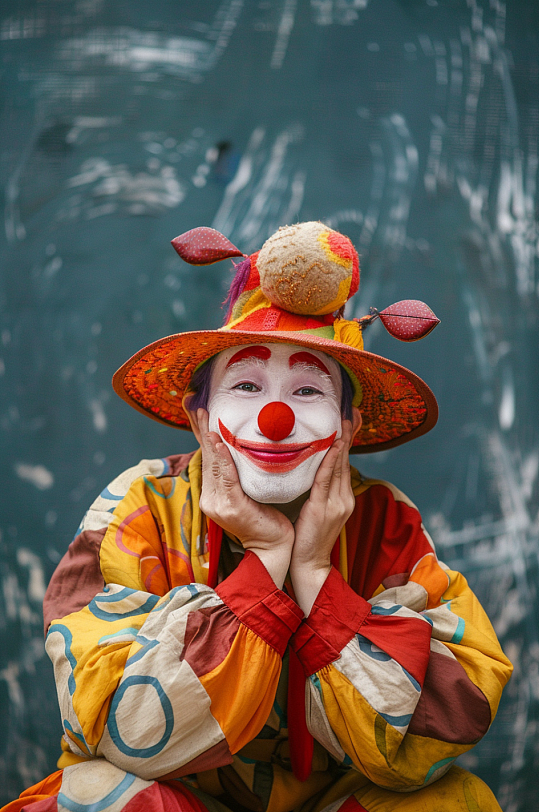 AI数字艺术愚人节小丑人物摄影图-众图网