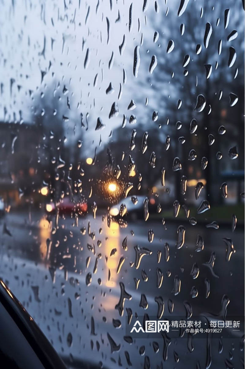 AI数字艺术高清特写雨水摄影图片素材