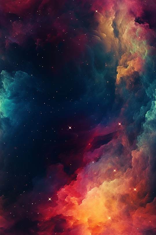  AI数字艺术星河星空底图