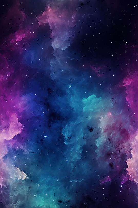  AI数字艺术渐变星空背景