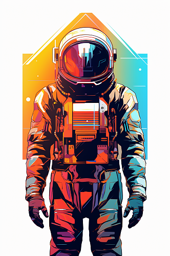 AI数字艺术太空宇宙宇航员插画