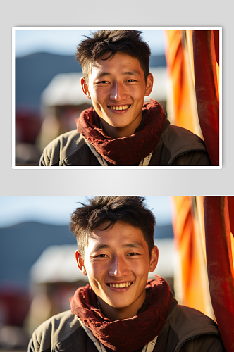 AI数字艺术藏族少数民族人物摄影图