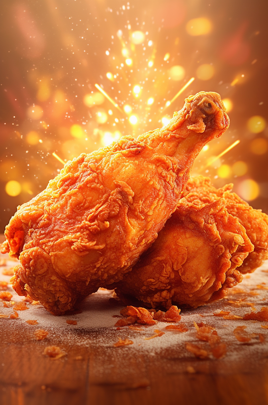 AI数字艺术香脆炸鸡食物美食摄影图片-众图网