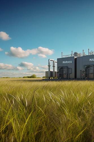 AI数字艺术创意新能源沼气发电摄影图片