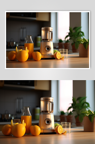 AI数字艺术清新榨汁机家用电器摄影图片