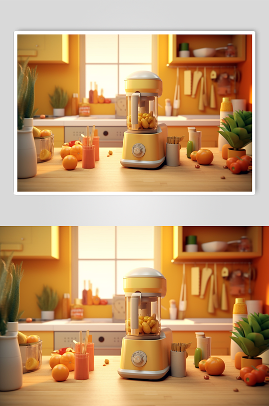 AI数字艺术简约榨汁机家用电器摄影图片