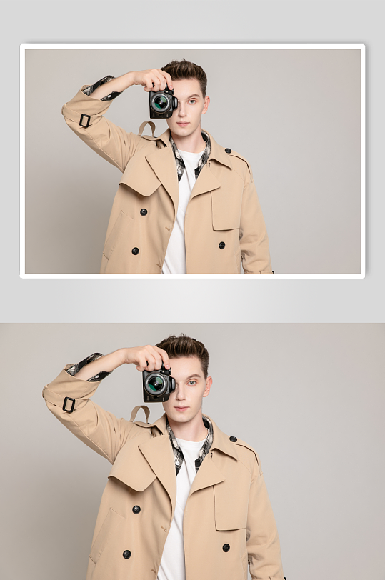 秋季风衣职场帅气时髦外国男生人物摄影图-众图网