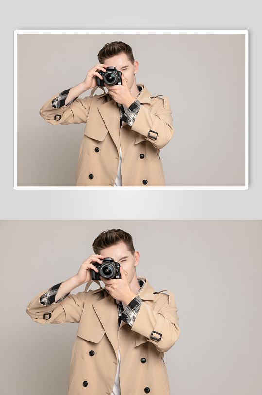 秋季风衣职场帅气时髦外国男生人物摄影图-众图网