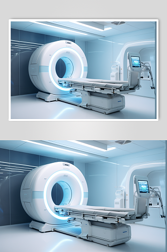 AI数字艺术CT扫描机器医疗仪器摄影图