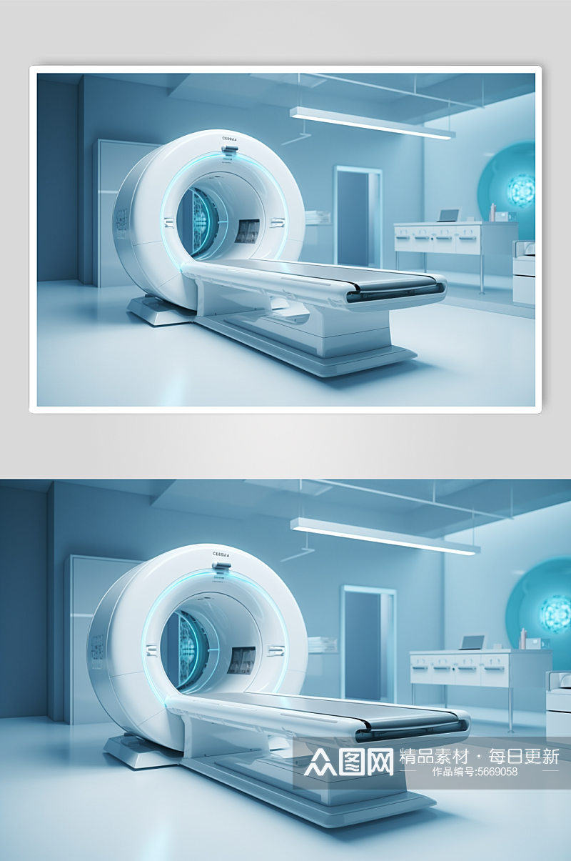 AI数字艺术CT扫描机器医疗仪器摄影图素材