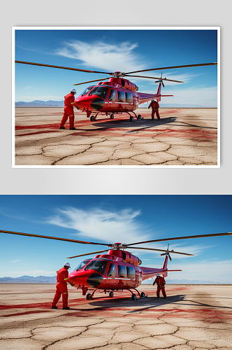 AI数字艺术直升机救援摄影图片