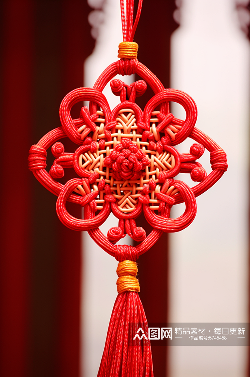 AI数字艺术新年春节中国结摄影图素材