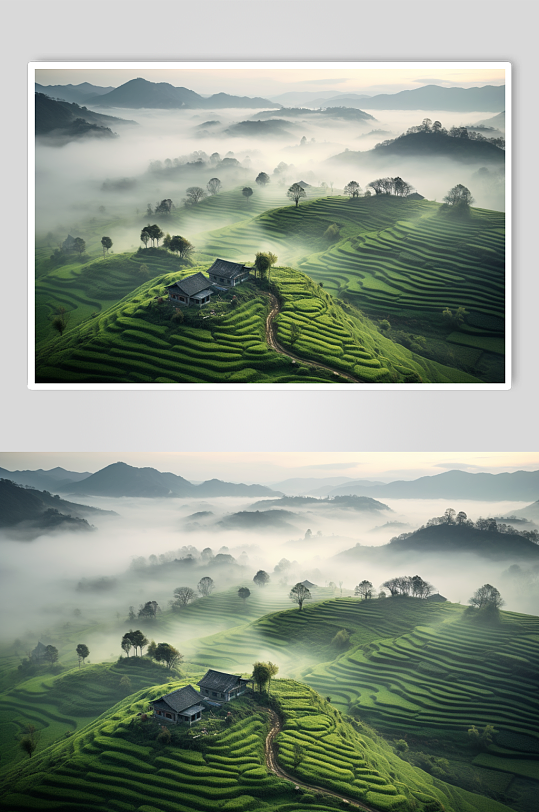 AI数字艺术中国农村乡村田园风情摄影图片