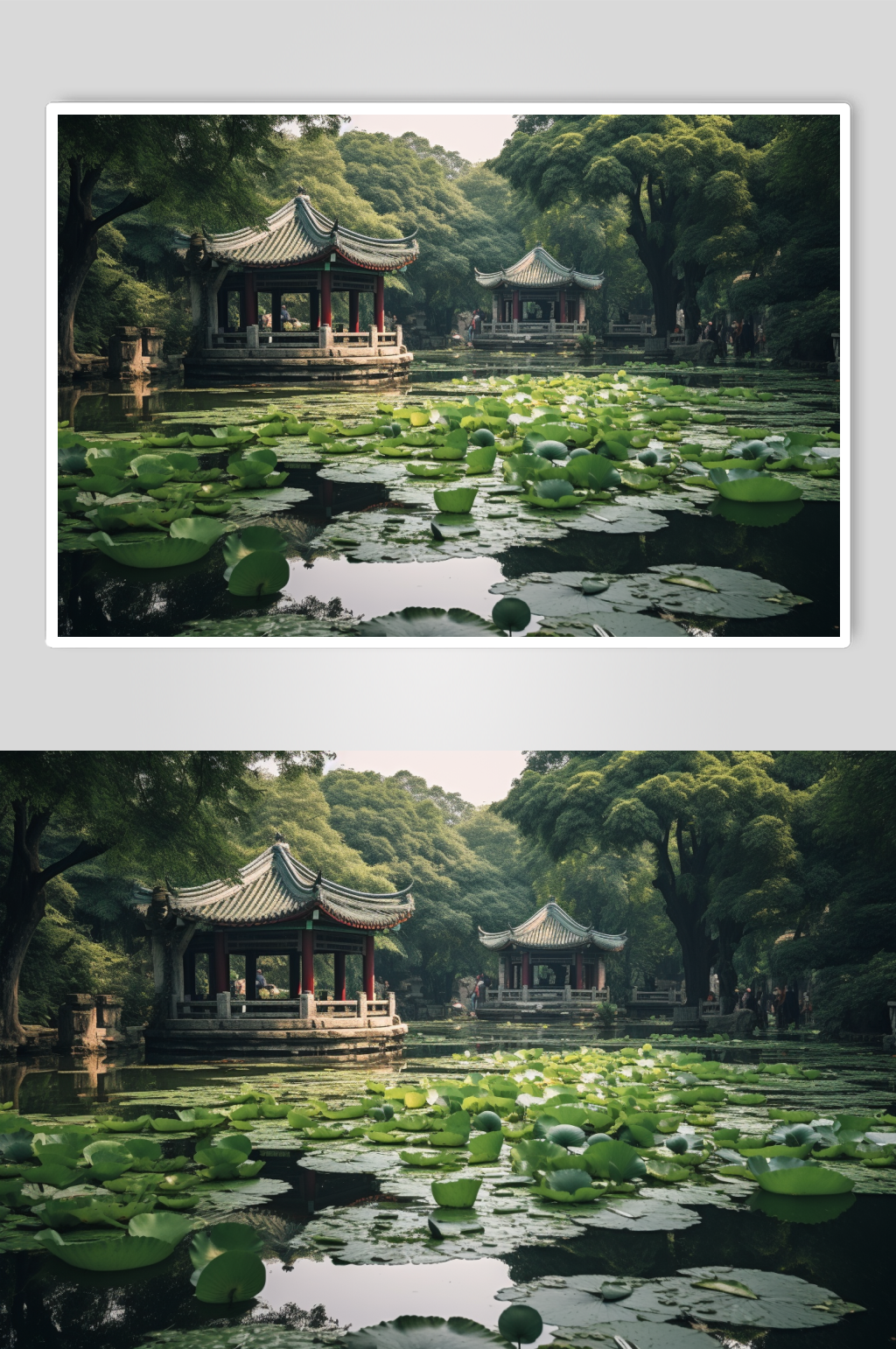 AI数字艺术苏州中式园林景点风景摄影图片素材