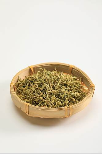 金银花中药材中草药中医中药物品摄影图片