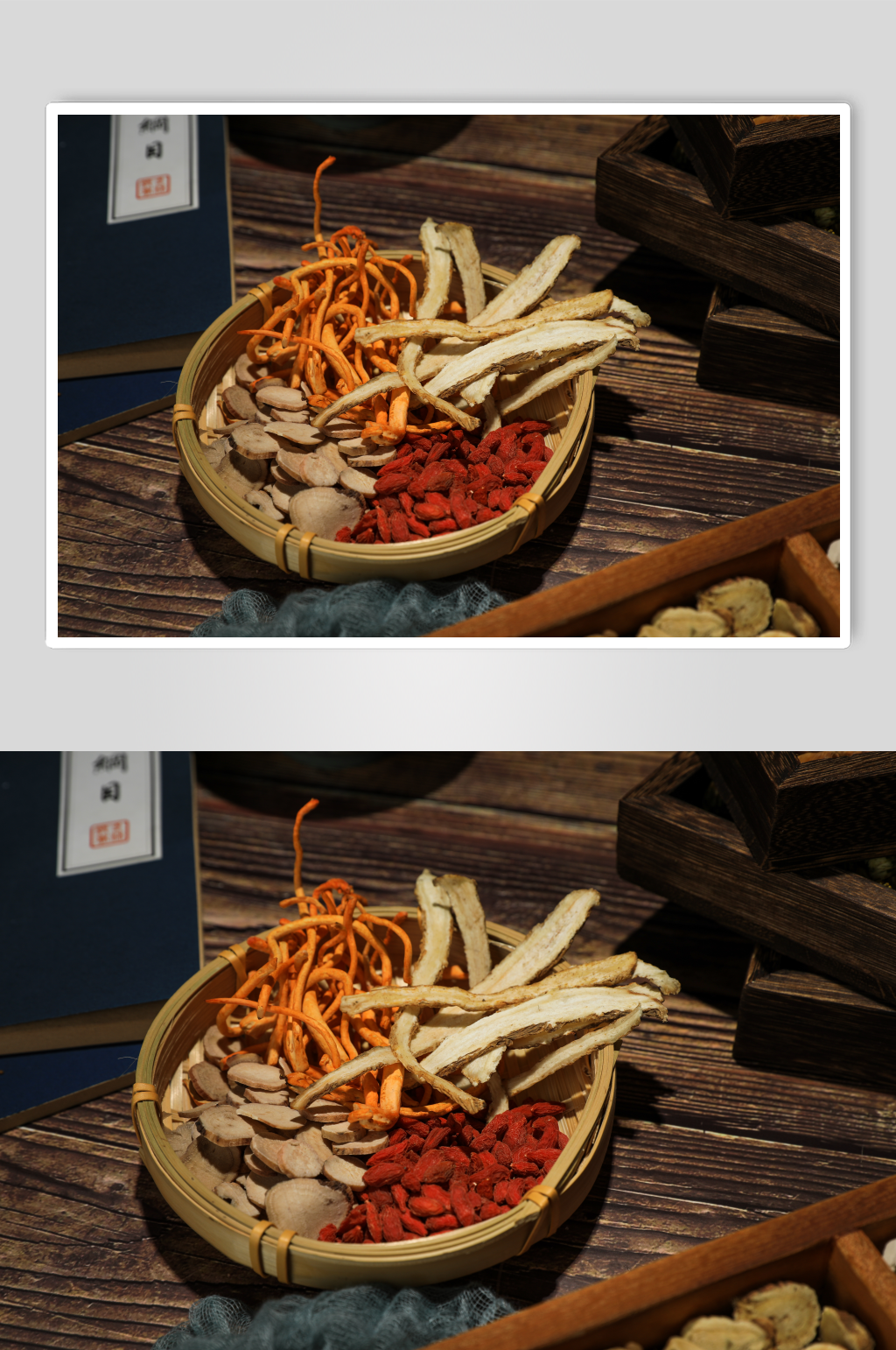 當(dāng)歸蟲草花甘草枸杞中醫(yī)中藥物品攝影圖片素材