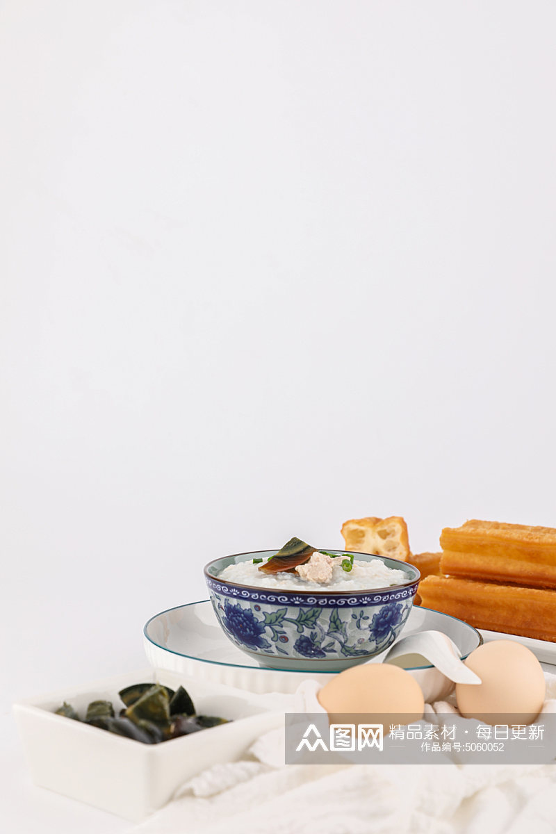 咸香皮蛋瘦肉粥粥类美食摄影图片素材