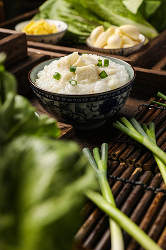 养生白粥粥类美食摄影图片