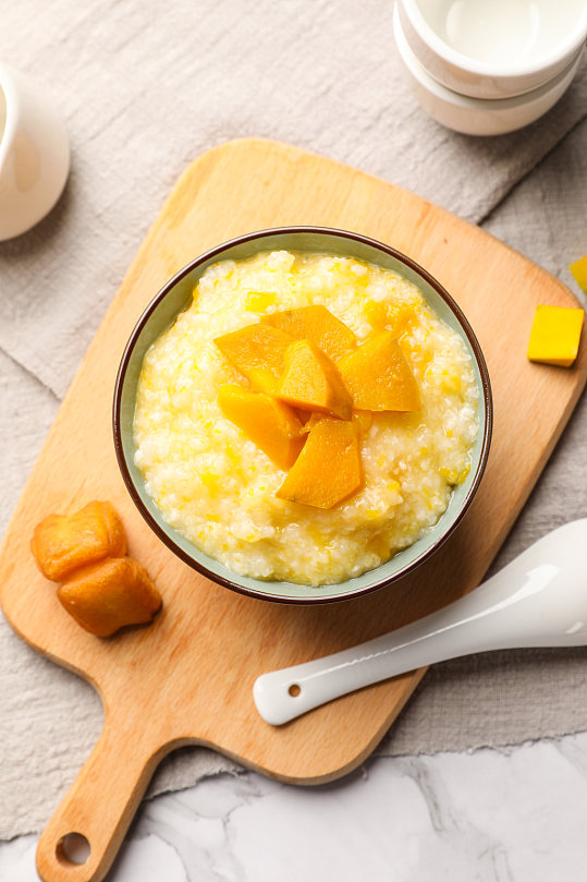 鲜甜南瓜粥粥类美食摄影图片