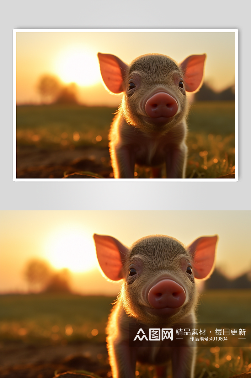 AI数字艺术高清猪动物摄影图片素材