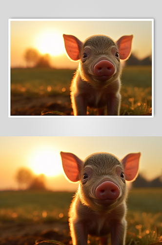 AI数字艺术高清猪动物摄影图片