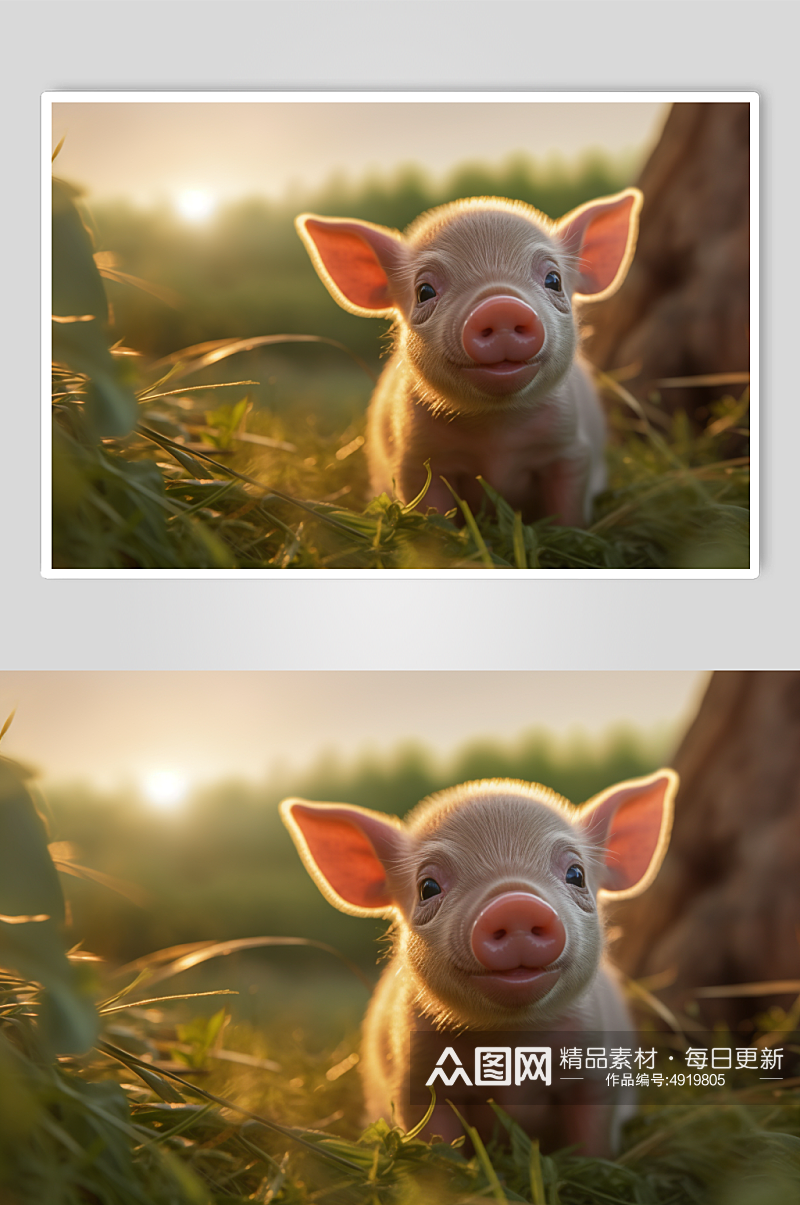AI数字艺术高清猪动物摄影图片素材