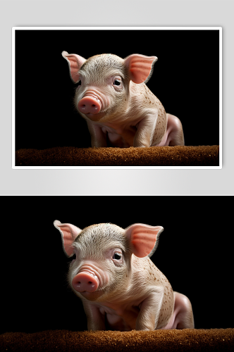 AI数字艺术可爱猪家禽动物摄影图片