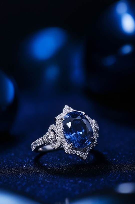 AI数字艺术简约宝石戒指珠宝首饰摄影图片-众图网