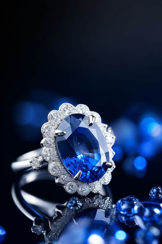 AI数字艺术简约宝石戒指珠宝首饰摄影图片-众图网