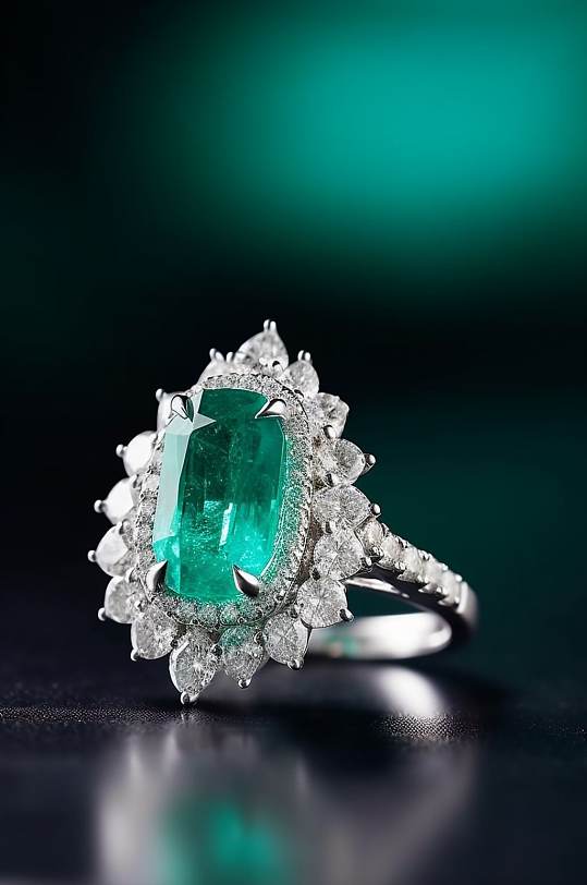 AI数字艺术极简宝石戒指珠宝首饰摄影图片-众图网