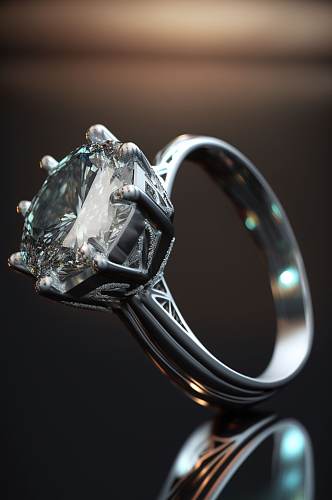 AI数字艺术高清钻石戒指珠宝首饰摄影图片
