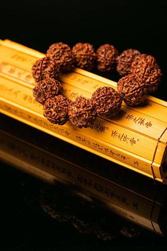 中国风金刚菩提子手链珠宝摄影图片