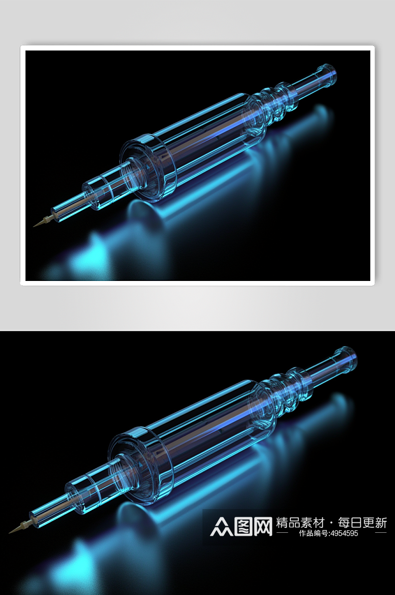AI数字艺术高清注射器医疗仪器摄影图片素材