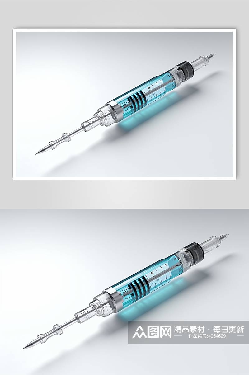 AI数字艺术极简注射器医疗仪器摄影图片素材