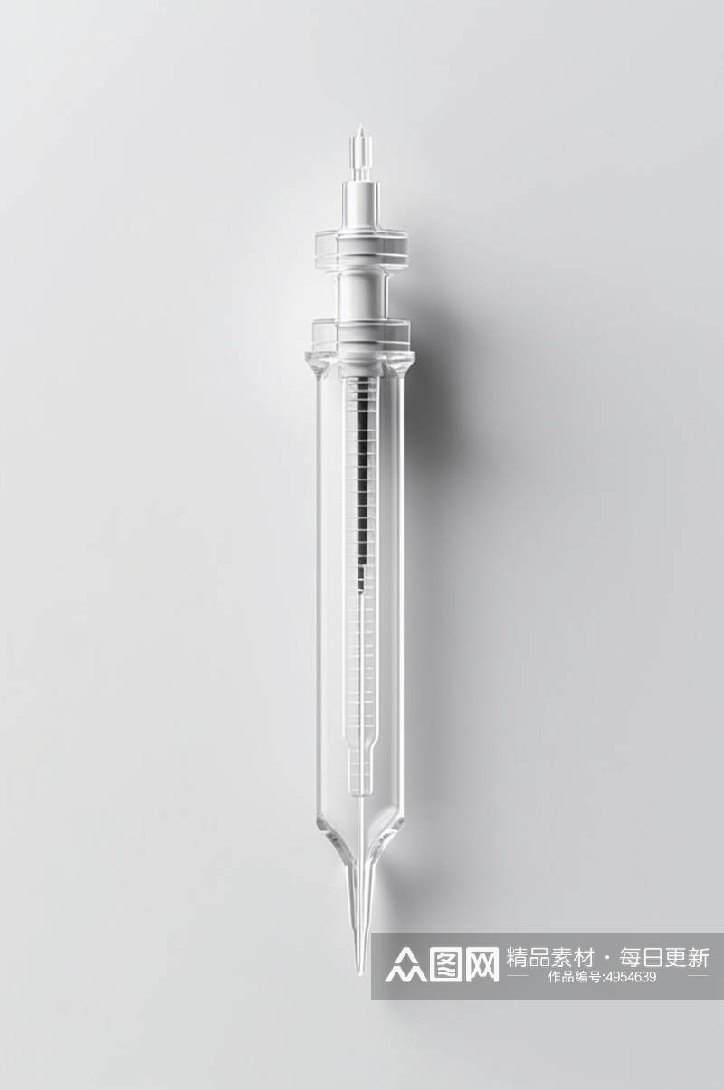 AI数字艺术极简注射器医疗仪器摄影图片素材