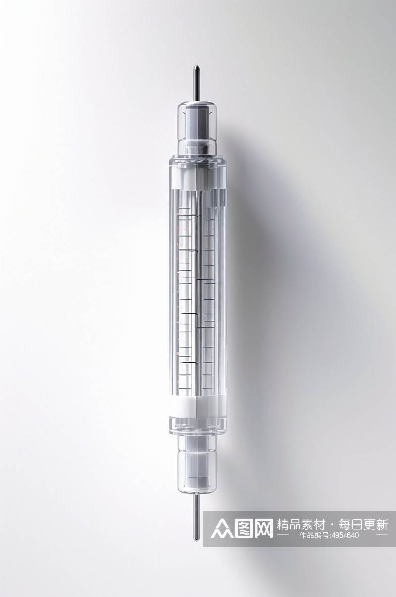 AI数字艺术极简注射器医疗仪器摄影图片素材