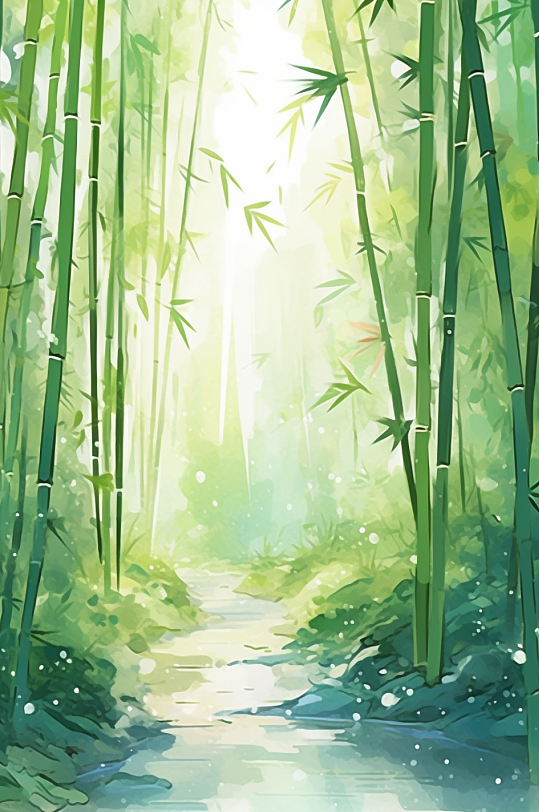 可商用立即下载手绘古风矢量竹子竹叶元素插画综合排列热门下载最新