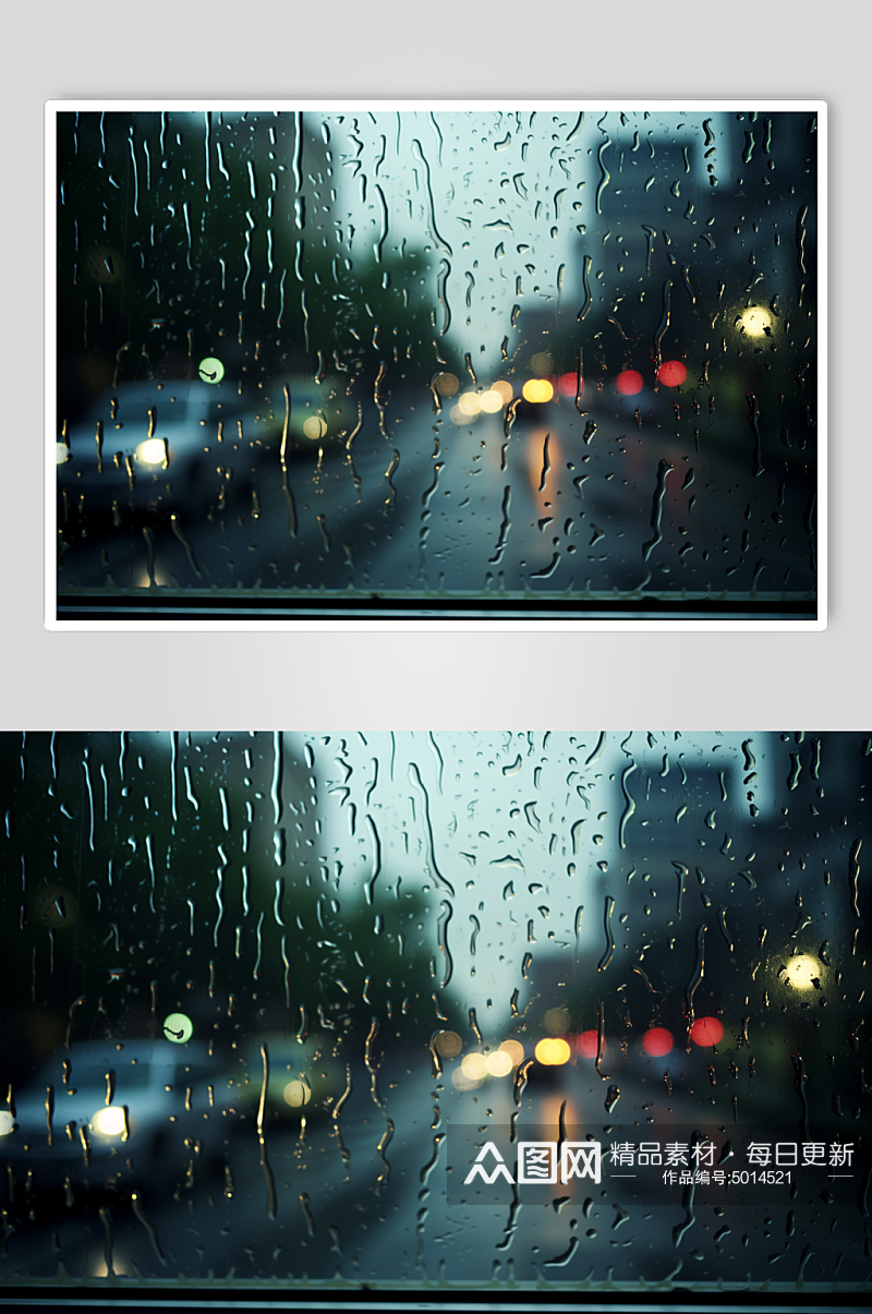 AI数字艺术暴雨落下天气摄影图素材