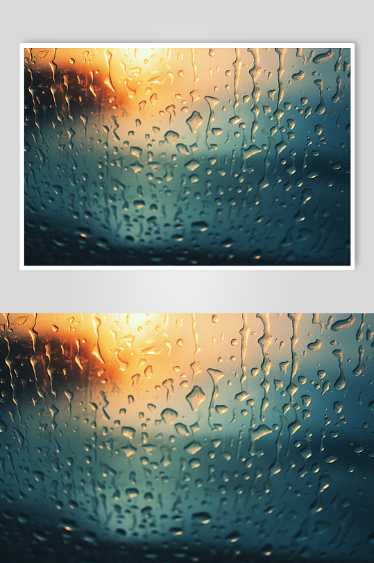 AI数字艺术暴雨落下天气摄影图