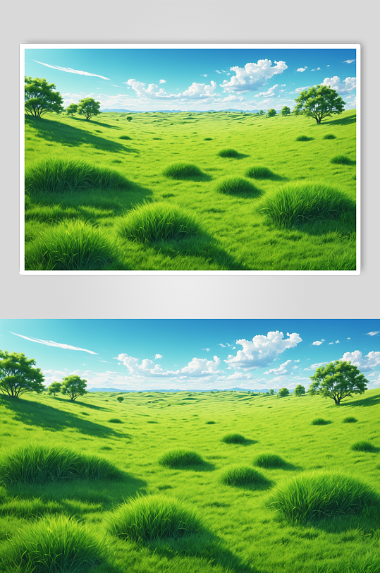 AI数字艺术自然风光草地草坪摄影图
