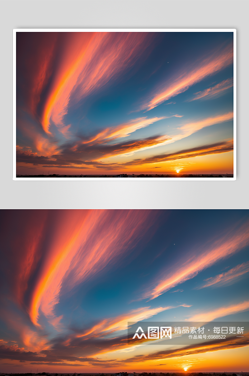 AI数字艺术自然风光黄昏落日天空摄影图素材