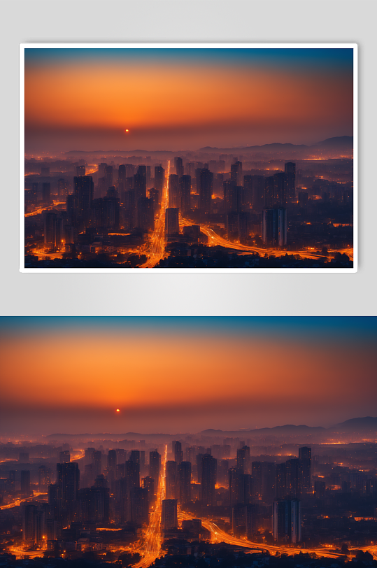 AI数字艺术自然风光黄昏落日天空摄影图