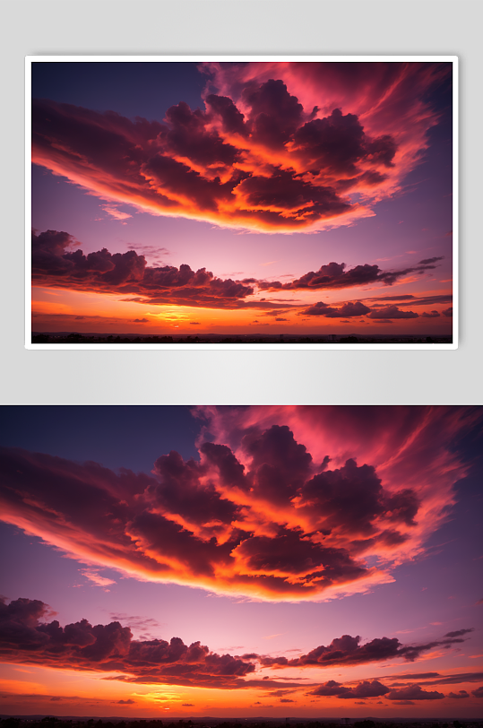 AI数字艺术自然风光黄昏落日天空摄影图